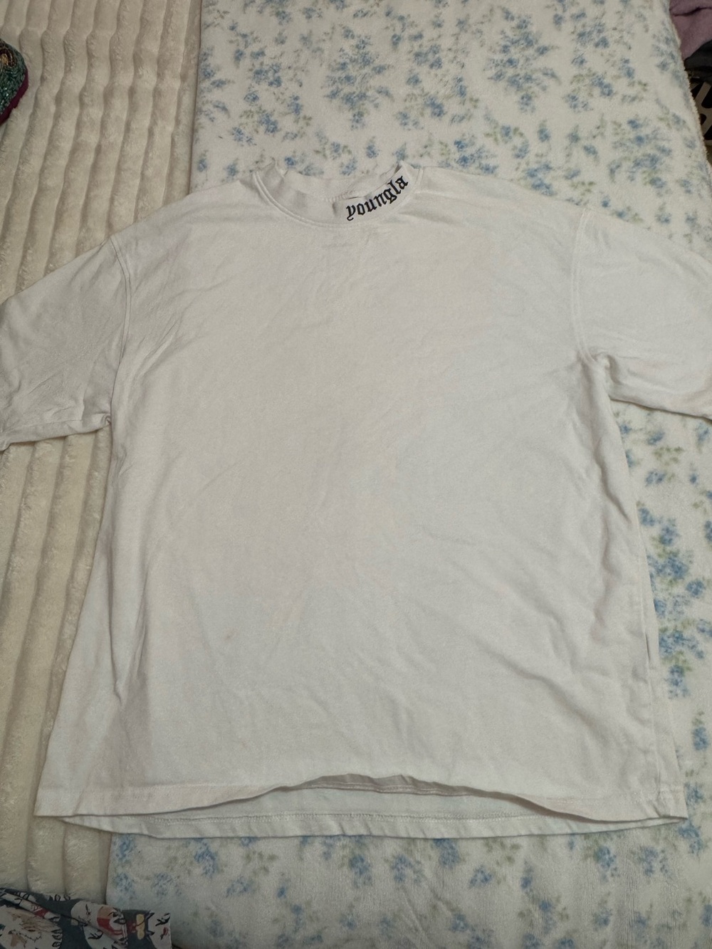 YoungLA Men's White Short-Sleeve Crewneck T-Shirt